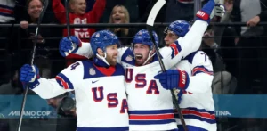 Подробнее о статье США переграли Словаччину у півфіналі хокейних Олімпій