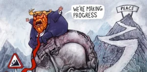 Подробнее о статье Карикатуриста The Guardian висміяли Трампа у річницю війни