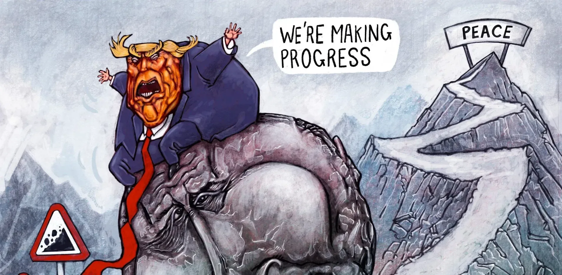 Подробнее о статье Карикатуриста The Guardian висміяли Трампа у річницю війни