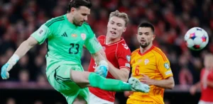 Подробнее о статье Данія обіграла Північну Македонію у матчі кваліфікації ЧС-2026
