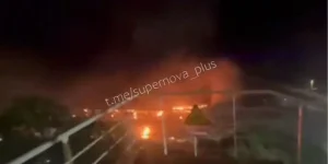 Подробнее о статье Масштабна пожежа в Сочі після атаки морських дронів